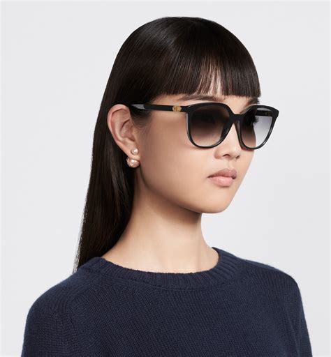 30Montaigne Mini SI Black Rectangular Sunglasses 